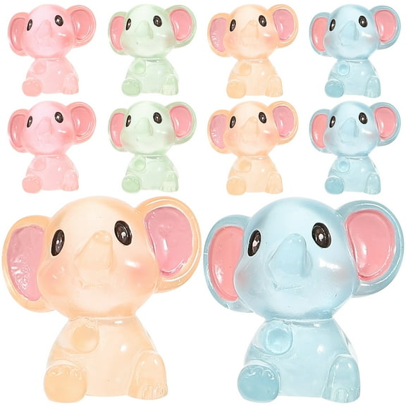 10 Pcs Mini Plastic Babies Toy Tiny Elephant Figurines 3.50X3.50X2.50CM