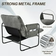 thumbnail image 5 of HomeZeer Living Room Chairs Sling Accent Chair Set of 2, Metal Framed Arm-chair with Removable Storage Bag, Linen Fabric Upholstered Living Room Reading Leisure Chair, Grey, 5 of 8
