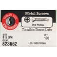 thumbnail image 2 of Hillman 0823662 8 x 0.75 in. Oval Head Stainless Steel Sheet Metal Screws  100 per Box, 2 of 2