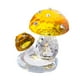 thumbnail image 3 of Estatua de hongo de cristal de imitación con diamantes de imitación de la mesa de escultura transparente decoración del hogar para la mesa de café de Amarillo, 3 of 8