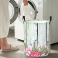 thumbnail image 4 of Goofa Vintage Wood with Floral Printed Circular Hamper,Laundry Basket with Handles,Storage Baskets Foldable,Large Capacity Laundry Hamper-Medium, 4 of 8