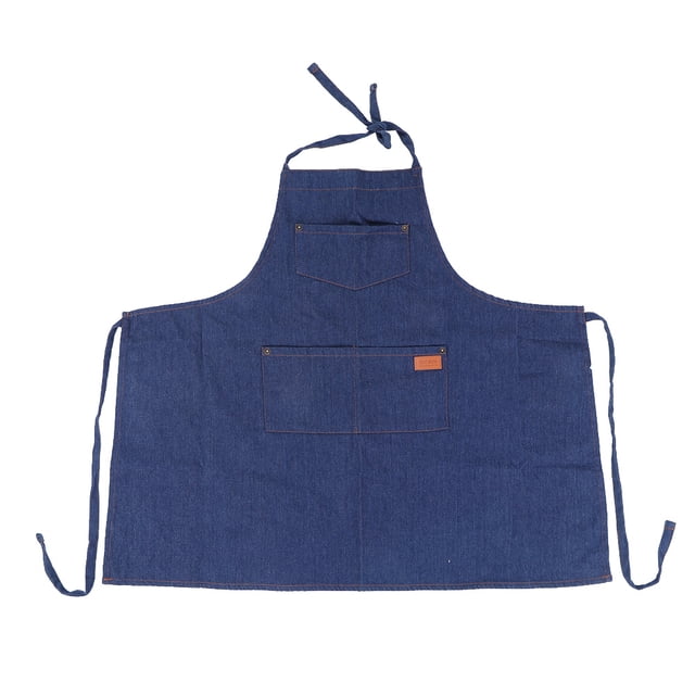 Delantal ajustable de mezclilla novedoso para niños, para hornear, cocinar, pintar, cocinar, con bolsillos, para manualidades (M)