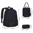 thumbnail image 2 of Honeii Sac à Dos Scolaire Moderne Hexagonal à Imprimé Néon avec Sac à Lunch et Trousse, 2 of 7