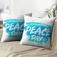 thumbnail image 3 of LALILO Throw Pillow Covers Day Peace Trend Calligraphy White With Cushion Cover 18" x 18", 4205 Pack, 3 of 6