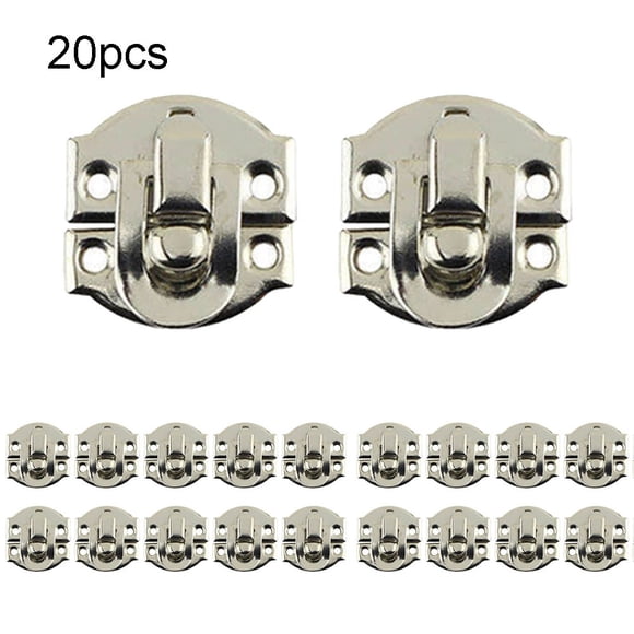 20Pcs Antique Hasp Lock Clasp for Jewelry Box for Suitcase Hasp Wooden Box Latch Silver