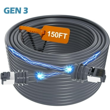 Starlink Cable Starlink Gen 3 Cable, 150FT Starlink Replacement Cable, Upgrade Waterproof Starlink Cable Replacement for Starlink Rectangular Satellite Gen3 V3 Cable