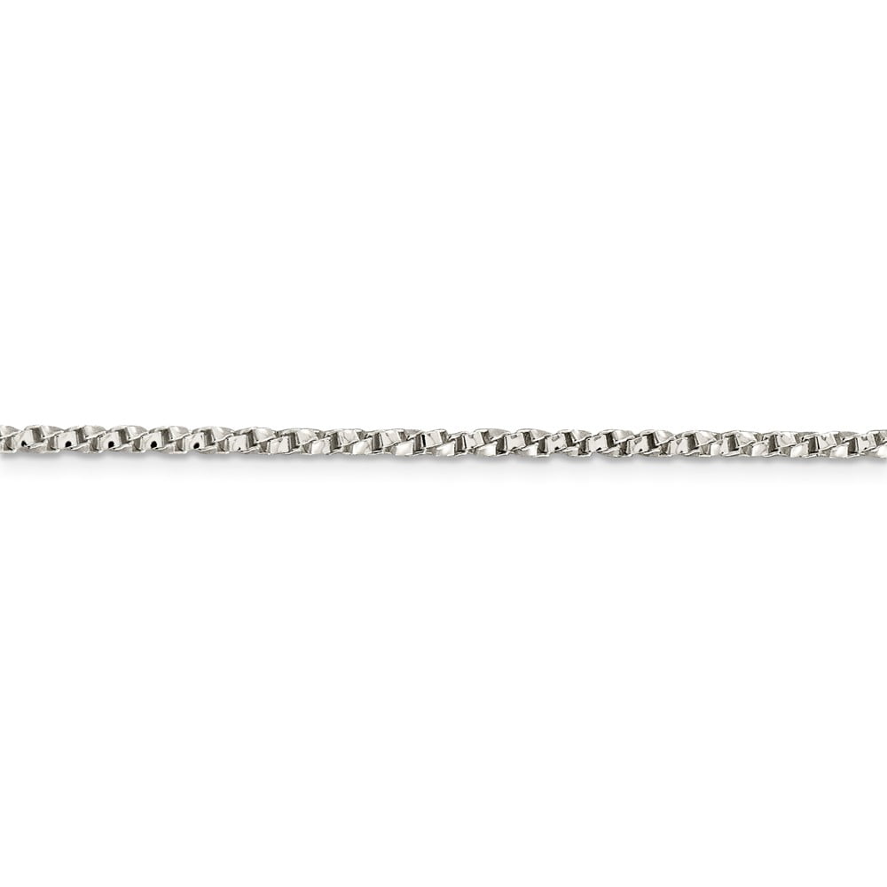 Solid 925 Sterling Silver 2.25mm Oval cable Chain Necklace - with Secure Lobster Lock Clasp 16