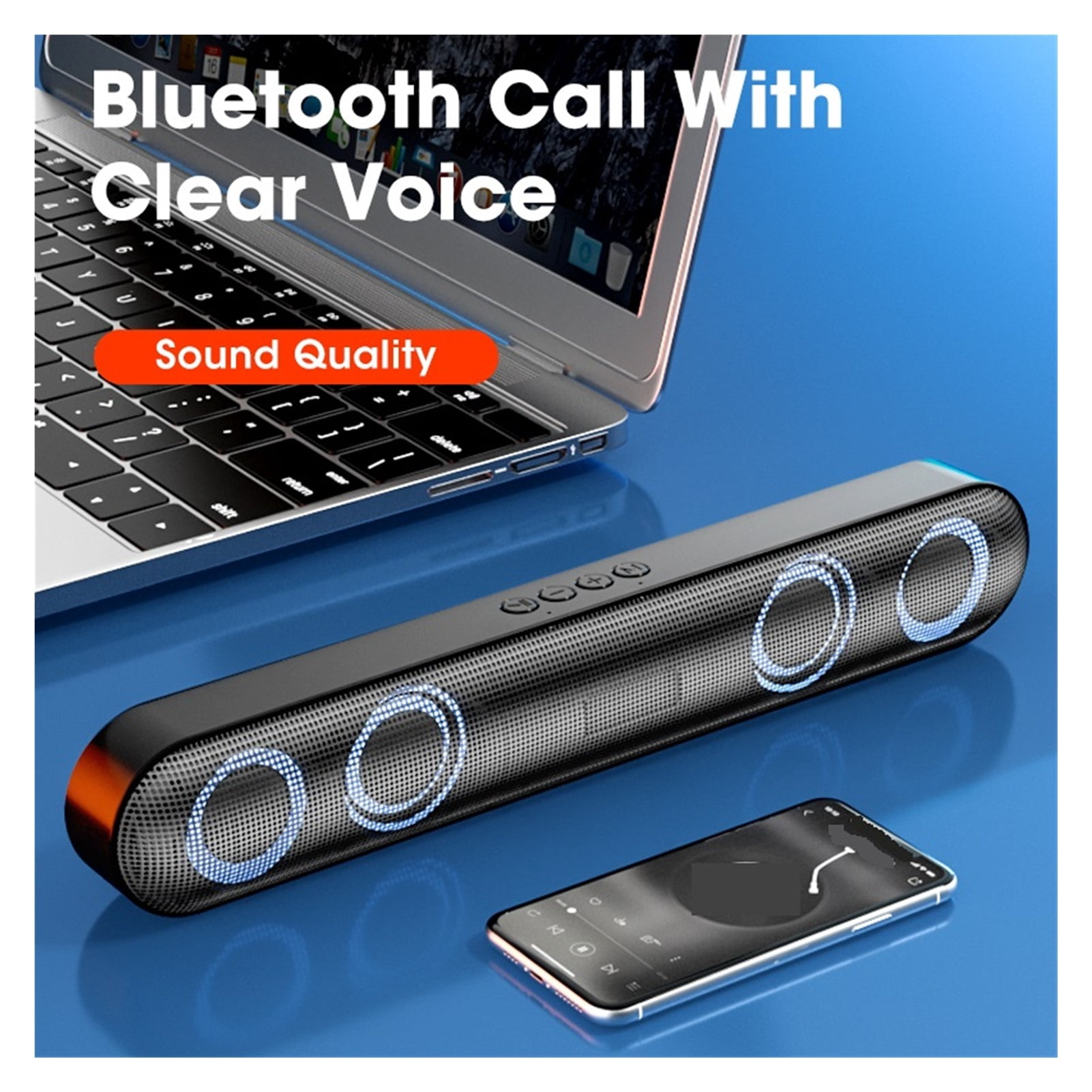 Computer Speakers 6D Stereo Surround Soundbar Bluetooth Speaker For PC Laptop Notebook Home Theater Full Range Loudspeakers ,Impactful Volume Boost