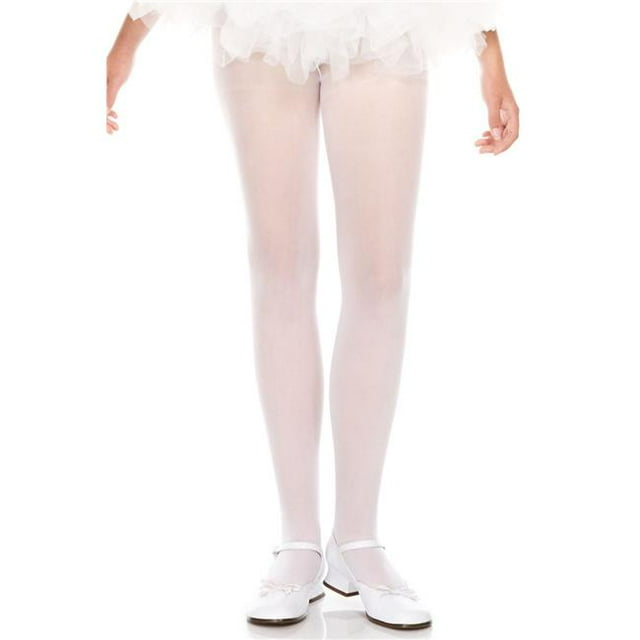 Music Legs 280-WHITE-L Collants Opaques pour Filles - Blanc, Grand