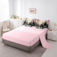 thumbnail image 3 of Manfei Cartoon Cat Twin Bedding, Tokyo Blossoms Floral Bedding Comforter Set, Pink Teal, Pink Reversible, 7pcs, 3 of 5