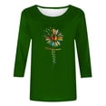 thumbnail image 4 of EGNMCR Easter T-Shirt Imprimé T-Shirts Graphiques pour Femmes Chemises pour Femmes Femmes Manches 3/4 Chemises Décontractées Chandail Tunique Ample Hauts Blouse Imprimée T-Shirts pour Femmes, 4 of 5