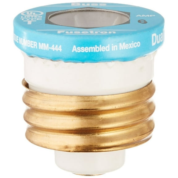 BUSSMANN T-6 - 6 Amp Type T Time-Delay Dual-Element Edison Base Plug Fuse 125V Ul Listed (Pack of 1)