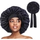 thumbnail image 3 of Satin Bonnet Silk Bonnet Hair Bonnet (burgundy + sky blue + dark green) Jumbo Size for Sleepi, 3 of 5