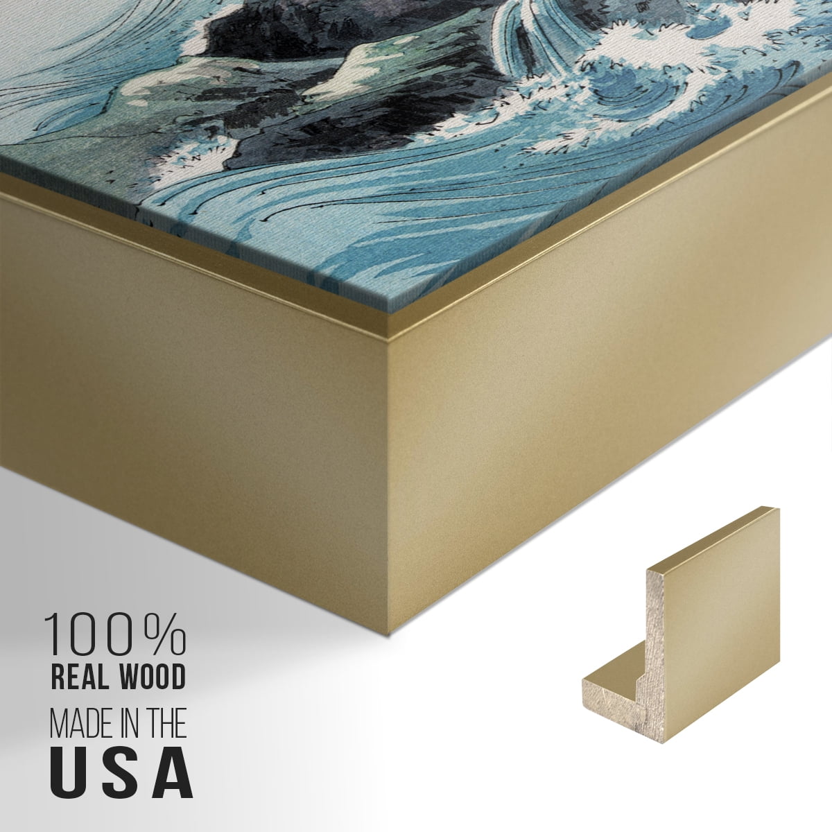Vintage Landscape-CXXVI By Wexford Home Framed in Gold Wood Gallery Wrapped Canvas 27 in. x 41 in.