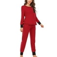 thumbnail image 2 of BONIXOOM Matching Pajamas For Couples Girls Christmas Pajamas Sleepwear None Long Sleeve Solid Sleepwear Sets Red S, 2 of 8