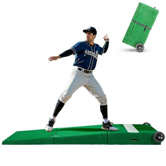 VEVOR Pitching Mound, Portable Baseball Pitcher's Mound, 90 in IIndoor Outdoor Pitching Practice and Training Equipment, Softball Pitching Aids with Antifade Turf, Pitching Rubber, Carry Handles