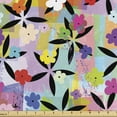 thumbnail image 1 of Grunge Sofa Upholstery Fabric by the Yard, Repetitive Pattern of Weathered Flowers Ornament on Geometric Concept Background, Decorative Fabric for DIY and Home Accents, Multicolor by Ambesonne, 1 of 5