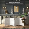 thumbnail image 2 of Red Lantern 2 ft. Short Diamond Weave Fiber Folding Screen - White - 4 Panel, 2 of 7