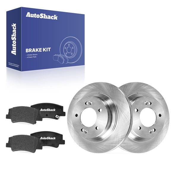 AutoShack Rear Solid Brake Rotors   Premium Ceramic Pads 6-PC Brake Kit Replacement for 2020-2025 Hyundai Sonata 2021-2024 Kia K5 2023-2025 Kia Niro EV 11.18" (284 mm)