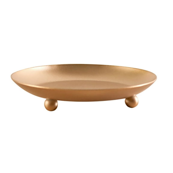 LEORX Golden Candle Dish for Pillar Candles Iron Home Decor Item 1Pack
