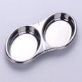 thumbnail image 2 of GUOOL Metal Seasoning Plate Condiment Tasting Tapas Dish Appetizer Plate 2-Oval Double Oval, 2 of 7