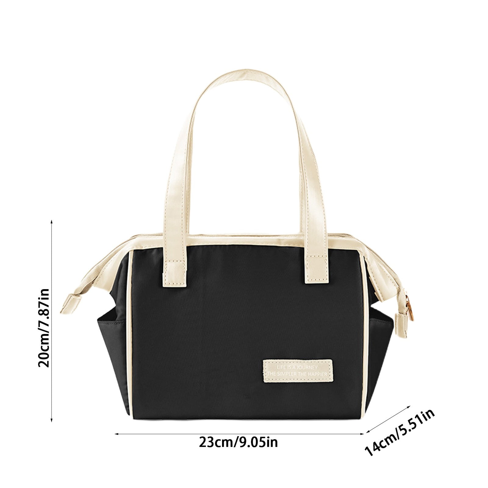 SCNOR Lunch Bag for Women and Men,Insulated Lunch Tote,Stitch Bento Bags,Black