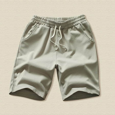 Glisme Men Shorts Casual Spring Summer Drawstring Stretch Waist Cargo Shorts Streetwear Leisure Sports Pants With Pocket For Men Trip Work Camping Fishing Golf Grey