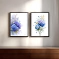 thumbnail image 2 of Blue Floral Hydrangea Plant Canvas Painting Print Wall Art for Living Room Bedroom Decoration Frameless, 2 of 7
