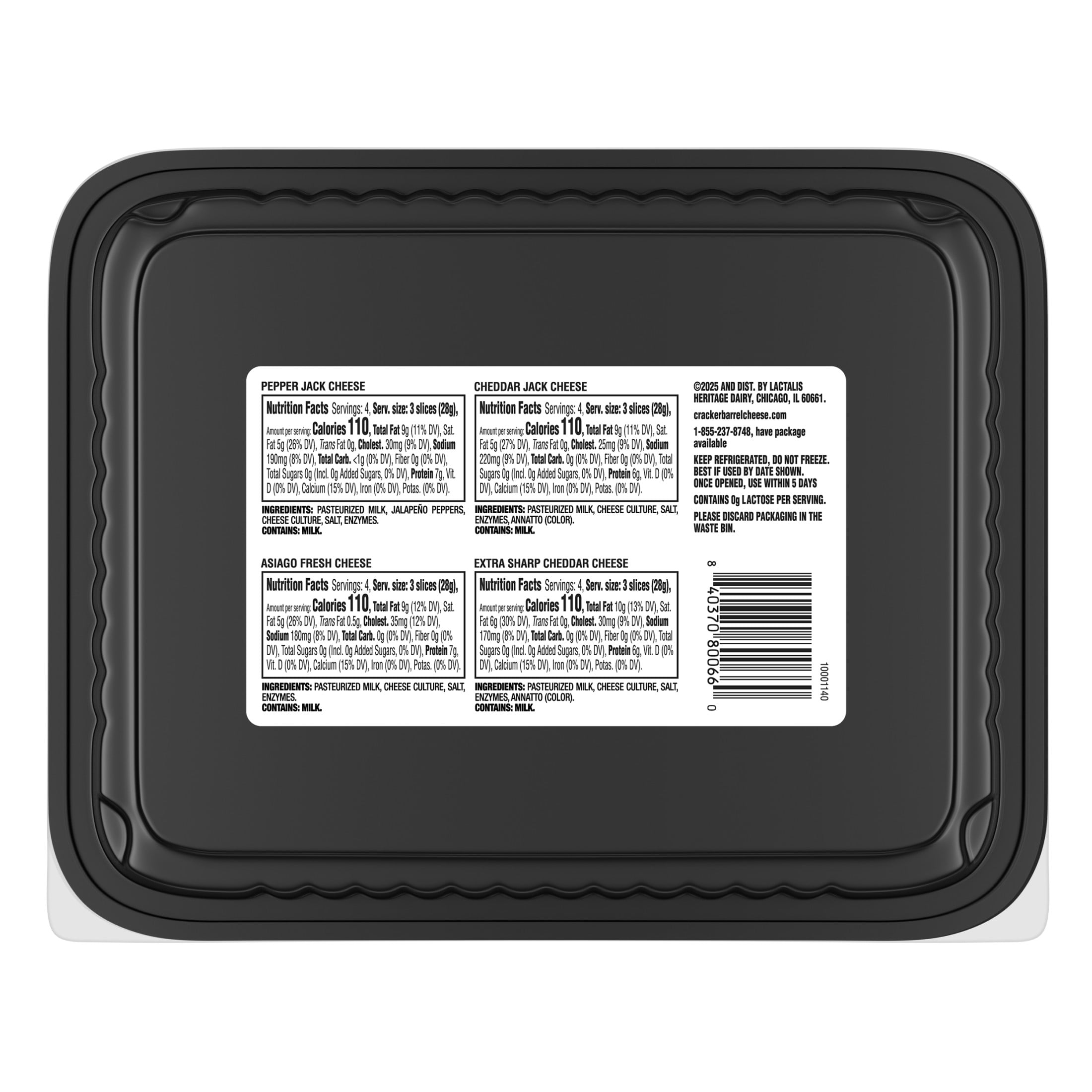 Cracker Barrel Cracker Cuts Variety Pack Cheese Snacks, 16 oz Tray