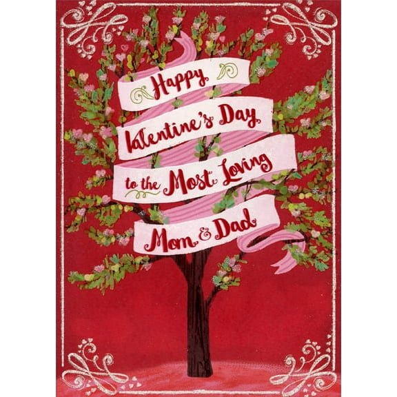 Designer Greetings Most Loving Tree: Mom & Dad Parents Valentine's Day Card