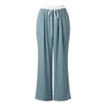thumbnail image 4 of Womens Casual High Waist Wide Leg Pants with Drawstring Comfortable Relaxed Fit and Side Pockets Trendy Stylish Outfit, 4 of 9