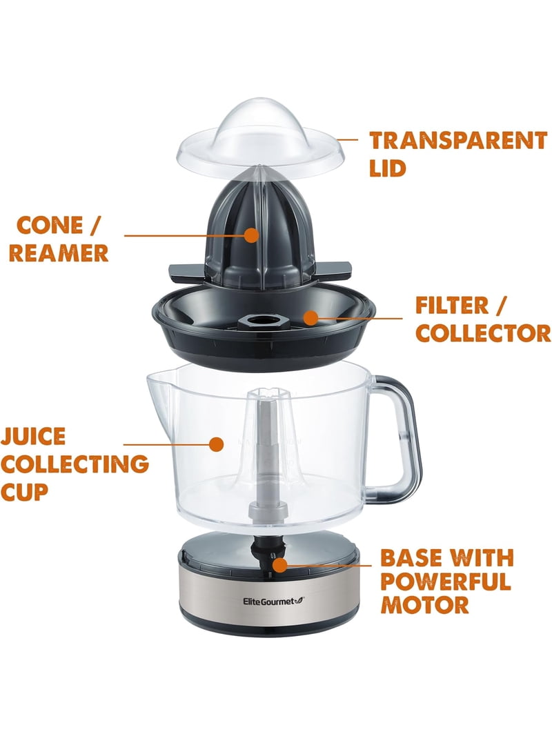 Elite Gourmet 24 oz Citrus Press Juicer, Black - Walmart.com