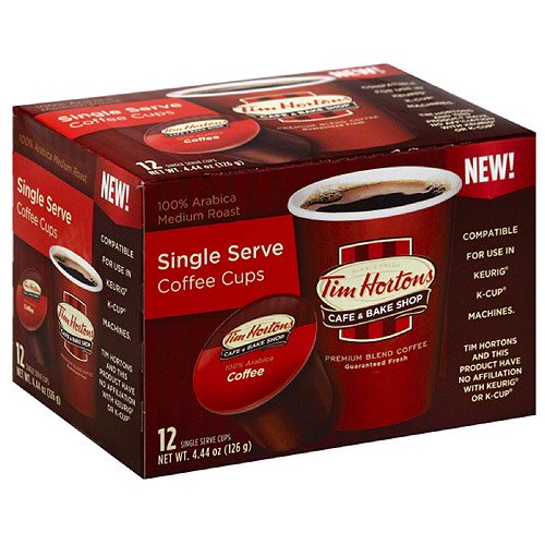 Tim Hortons 100 Arabica Medium Roast Coffee Single Serve Cups, 12