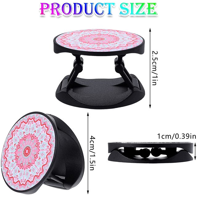9 piezas de soporte de agarre para teléfono, soporte de teléfono plegable colorido, soportes de teléfono de sublimación autoadhesivos para teléfonos inteligentes y tabletas (flor de mandala)