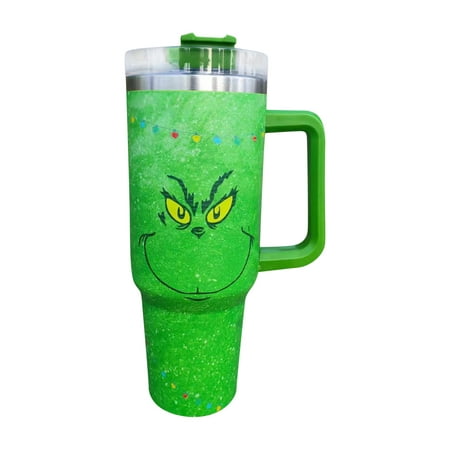 

DJKDJL 40oz - The Grinch Stainless Steel Vacuum Insulated Tumbler with Lid for Water Smoothie and More Iced Tea or Coffee Christmas Gift for Men Women