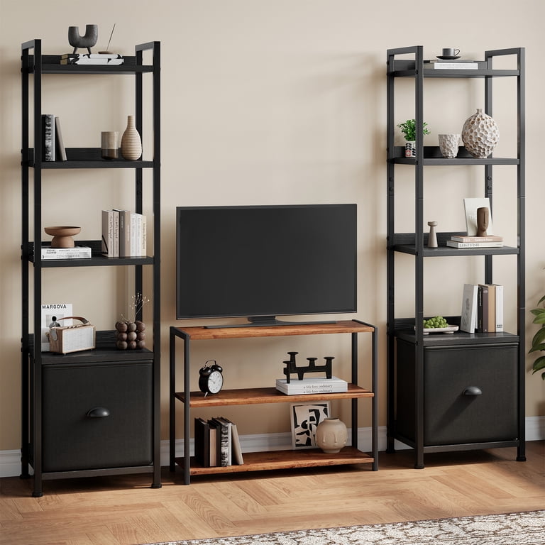 Concetta 5-Tier Bookshelf With Drawer, Rustic Brown photo 5