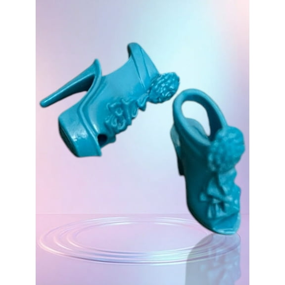 Doll Shoes FASHIONISTAS FASHION FEVER TEAL FLOWER RIBBONS Sandals