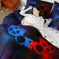 thumbnail image 4 of Castle Fairy Game Controller Bedding Comforter Set 7 Pieces for Teens Female Men,Video Game Gamepads Full Bedding Set Lightweight,Abstract Gradient Gamer Fitted Sheet Flat Sheet, 4 of 8