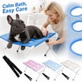 thumbnail image 2 of Pet Grooming Hammock with Foldable Iron Stand, 60x33x40cm | Dog Bath Stand for Small Dogs and Cats, Mesh Grooming Table with Safety Strap for Nail Trimming, Bathing, Grooming & Pet Care Gray, 2 of 8
