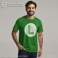 thumbnail image 2 of Men's Nintendo Luigi Circle Icon  Graphic T-Shirt, 2 of 10