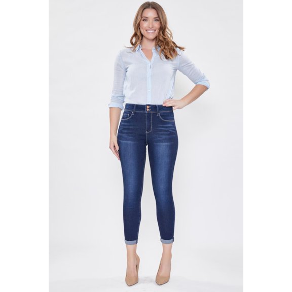 Royalty For Me Women's High-Rise 2 Button Cuffed Skinny Jeans