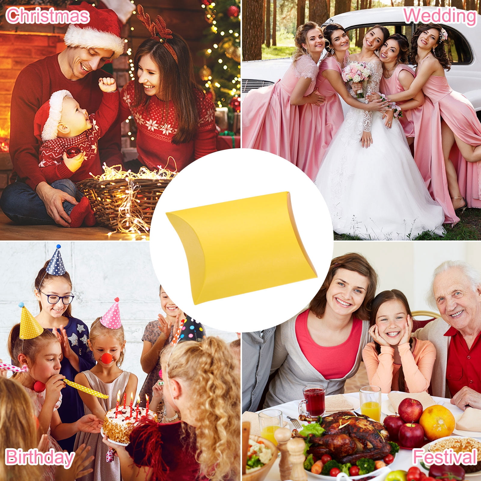 Unique Bargains Simple Gift Boxes with Ribbons Presents Paper Candy Favor Boxes Purple