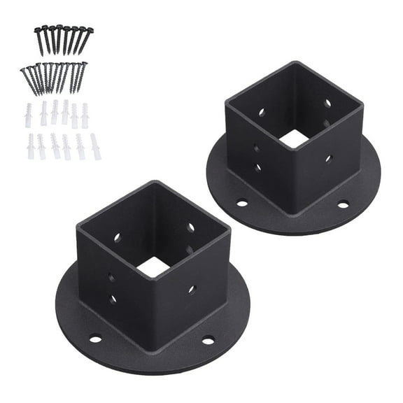 6pcs Post Base Anchors Sturdy Metal for Fence Railings Privacy Panel Gazebos Pergolas and Mailbox Support Brackets