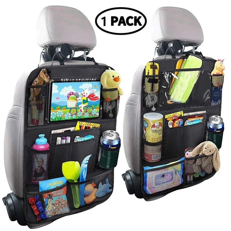 2 PACK Car Back Seat Cover Protect Organiser Multi-Pocket Tablet Holder Kick Mat 