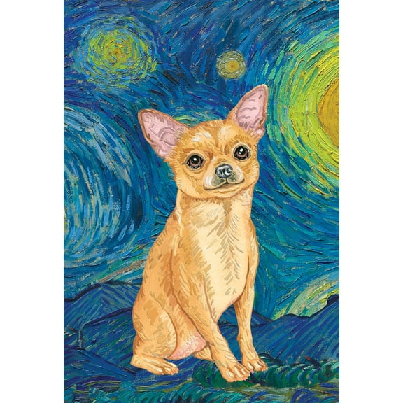 Chihuahua Tan- Best of Breed Van Gogh Garden Flag