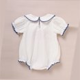 thumbnail image 3 of ZEHJUHAN Baby Girls Independence Day Romper Peter Pan Collar Flag & Bow Embroidery Back Button Closure White，9-12M, 3 of 7