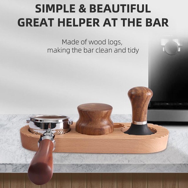 Soporte de Café, 51 Mm 58 Mm Opcional, 4 Ranuras, Base de Estante Manual Sólido de Madera, Prensador para Cafetera, Cocina Casera , 58MM Macarena Soporte de sabotaje de café