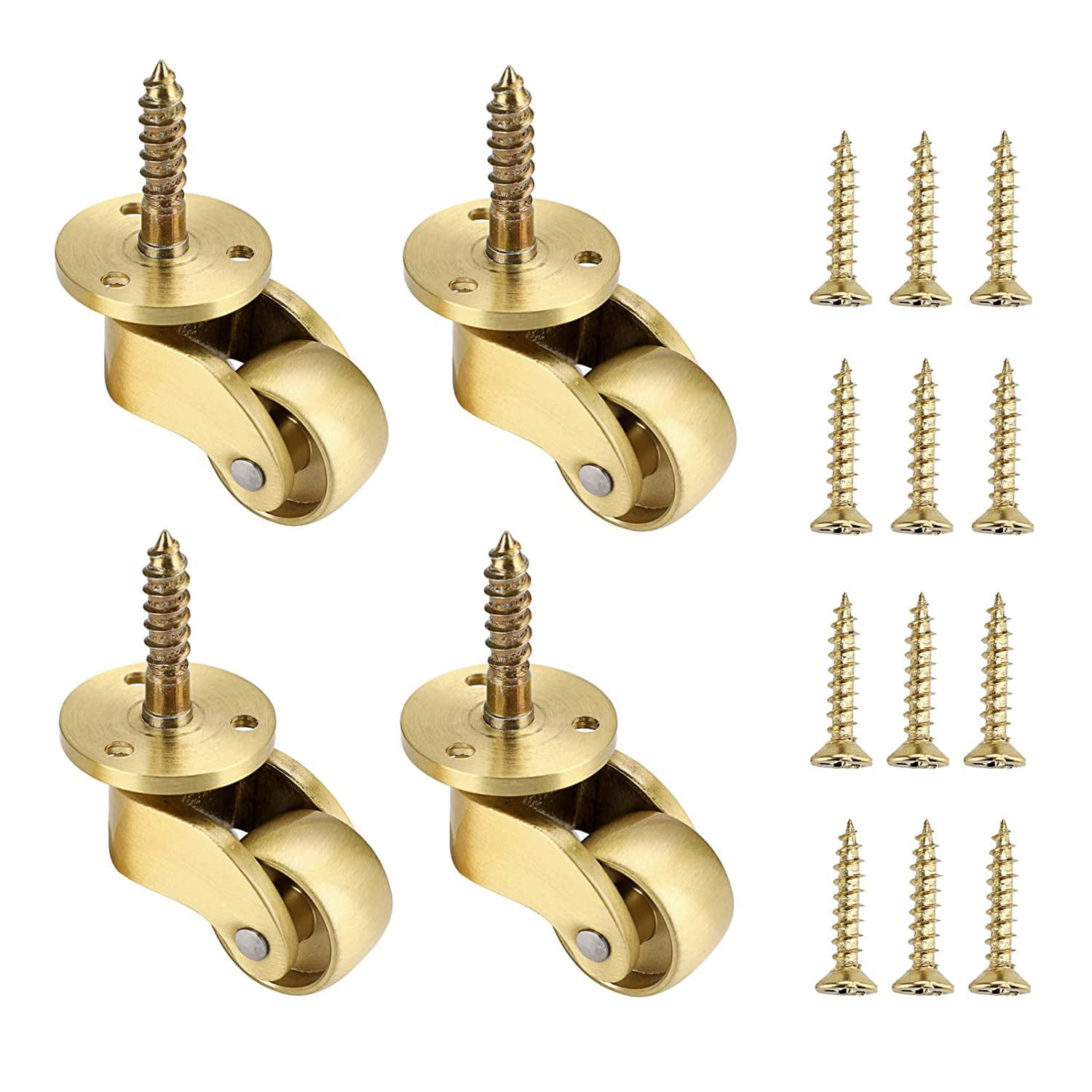 UMMH 4PCS Universal Brass Caster Stem Wheels 360 Degree Rotation Swivel