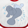 thumbnail image 4 of Inktastic Cute Manatees with Bubbles Boys or Girls Baby Bib, 4 of 4
