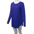 thumbnail image 6 of A2Y Women's Premium Solid Long Sleeve Round Hem Crew Neck Top Shirt Denim Blue S, 6 of 7